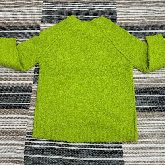 Free People Teddy Sweater Tunic Fuzzy Wool Blend Relaxed Pullover Green Sz Small - Picture 6 of 12